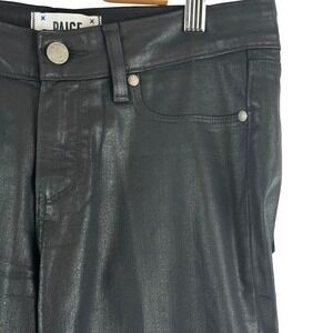 PAIGE Verdugo Ankle Womens wet look black pants skinny jeans - 27